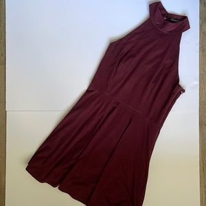 Kendall and Kylie Suede Dress With High Neck and Lace Up Back Size Medium
